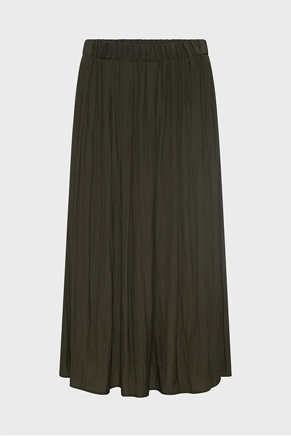 VANINA BRONZE PLEATED SATIN SKIRT