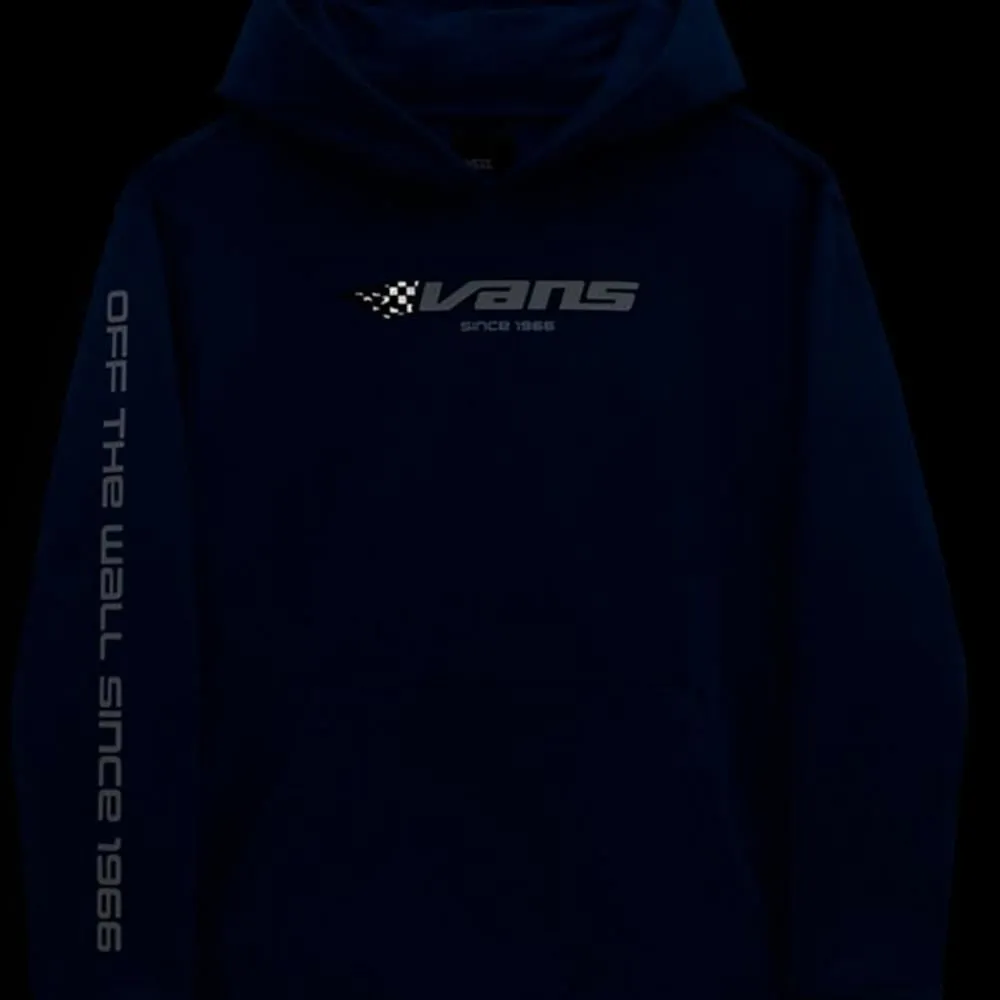 Vans Boys Reflective Checkerboard Flame Pullover Hoodie - True Blue