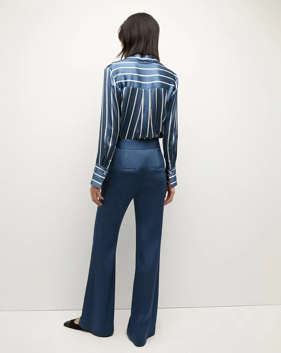 Veronica Beard Monique Top in Blue Stone/Off White