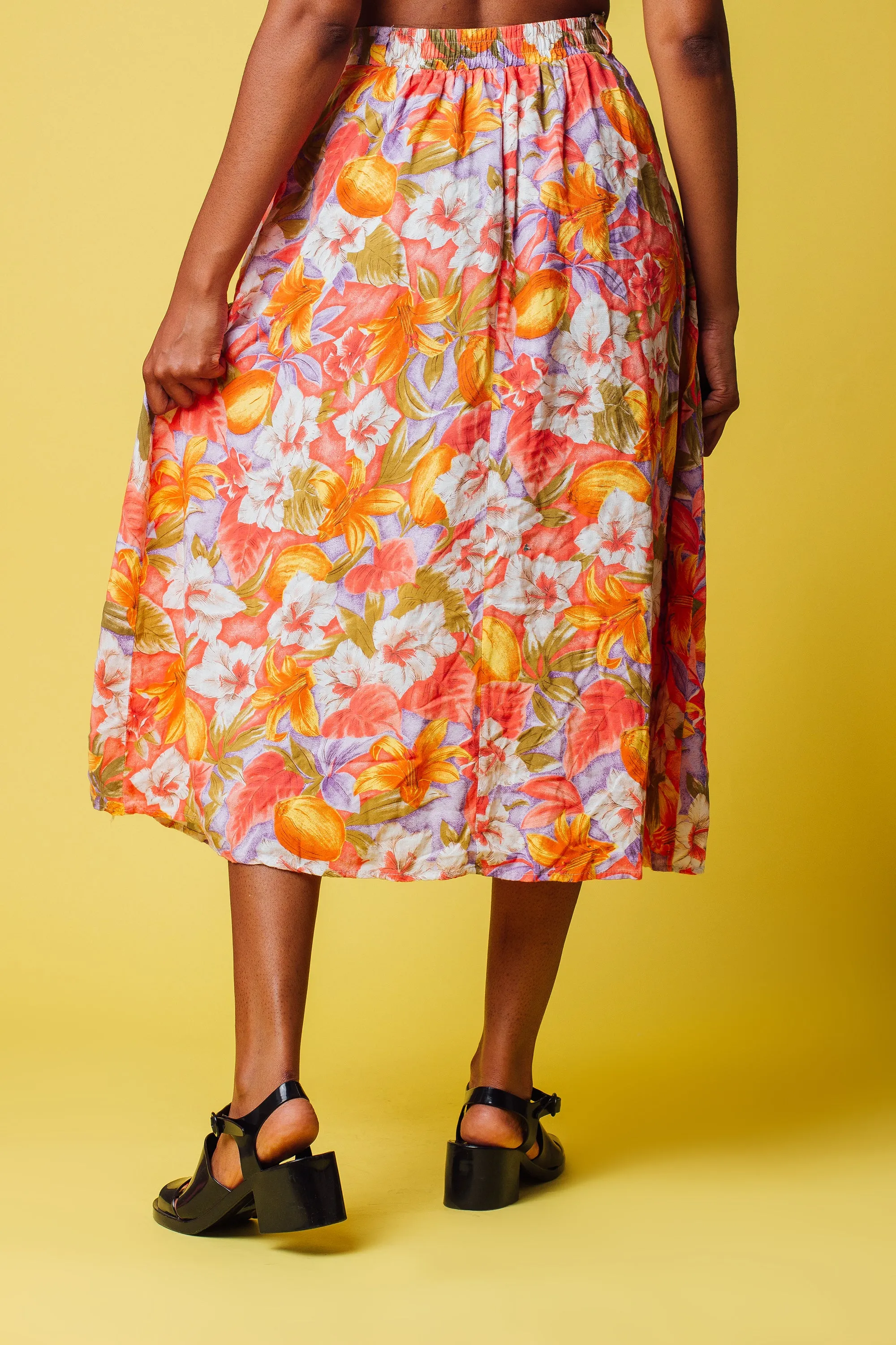 Vintage Floral Highwaist Skirt | S