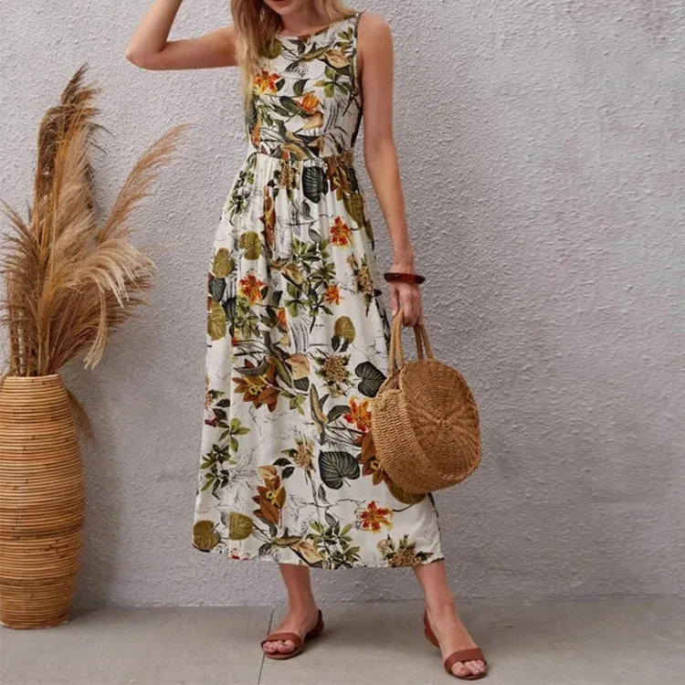 Vintage Floral Maxi Dress - Summer 2024