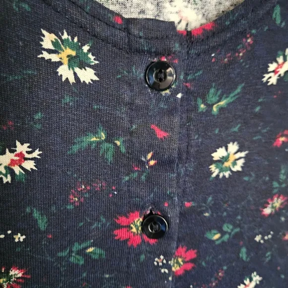 Vintage floral sleeveless cotton knit button front maxi dress