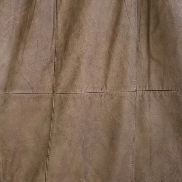 Vintage Genuine Leather High Rise Pencil Skirt Jacqueline Ferrar Brown Small