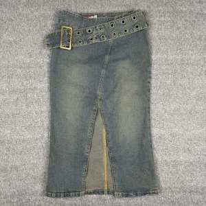 Vintage Guess Denim Stretch Skirt Women's 24 Red Label Below Knee Pencil Style