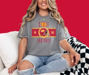 Vintage Maroon & Gold Iowa Football Grey Tee