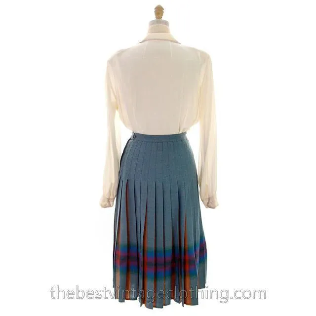 Vintage Skirt Wool Reversible Highland Plaid NOS JC Penneys 1950s 26 Waist