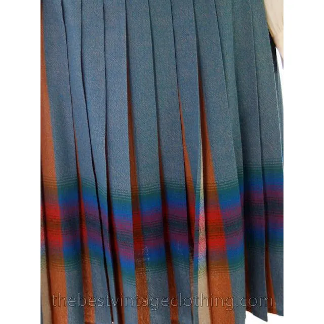 Vintage Skirt Wool Reversible Highland Plaid NOS JC Penneys 1950s 26 Waist