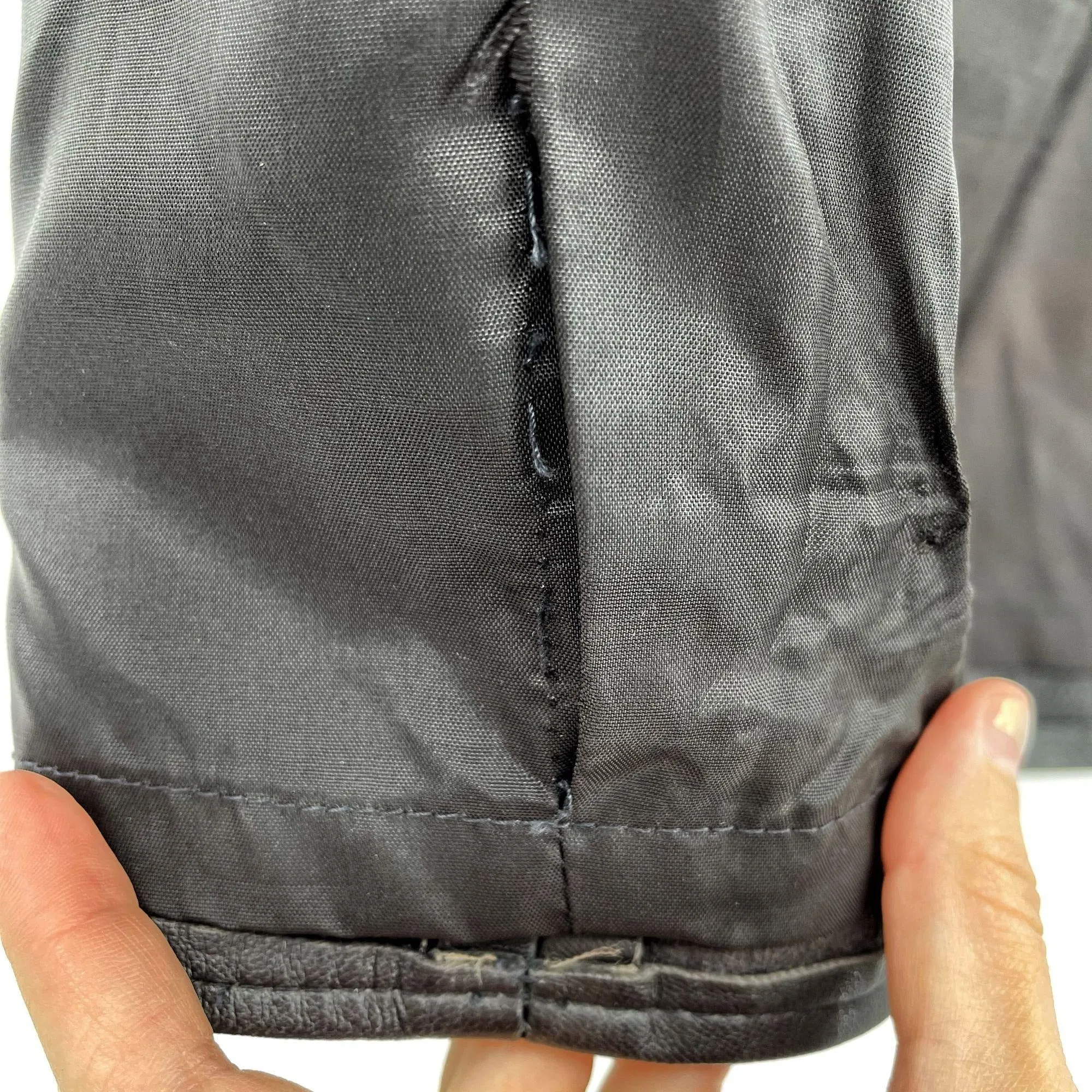 Vintage Vakko Black Leather Short Pencil Skirt
