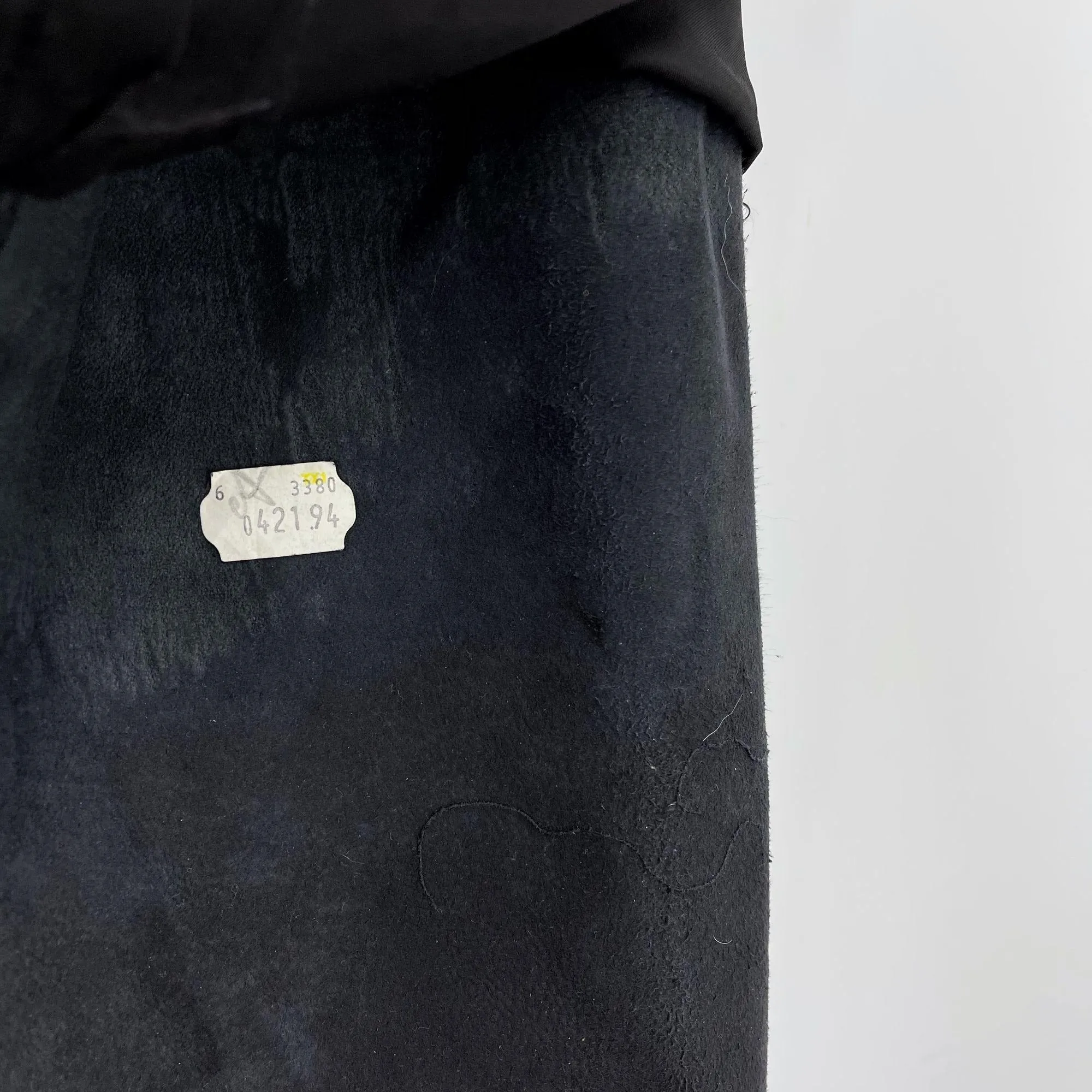 Vintage Vakko Black Leather Short Pencil Skirt