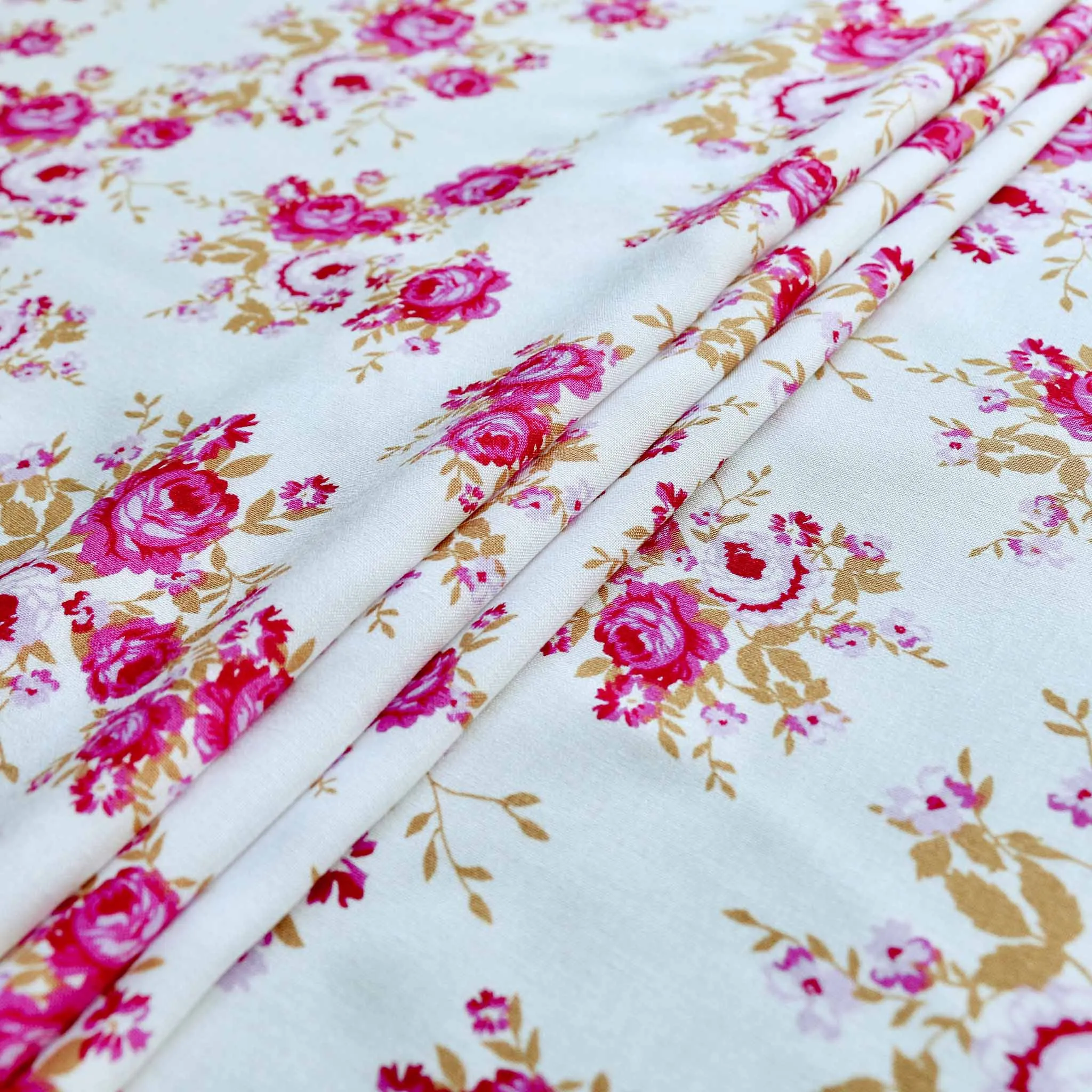 Viscose Challis Fabric - Off-white