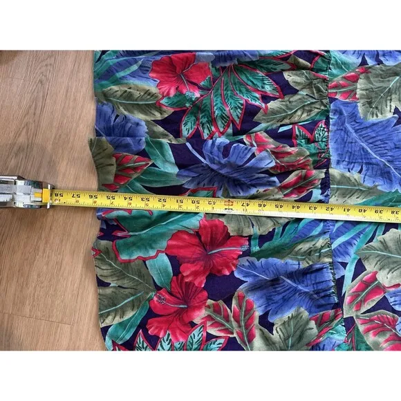 VTG Hilo Hattie Large Women's Dress Island Hawaiian Tropical Maxi Floral Luau