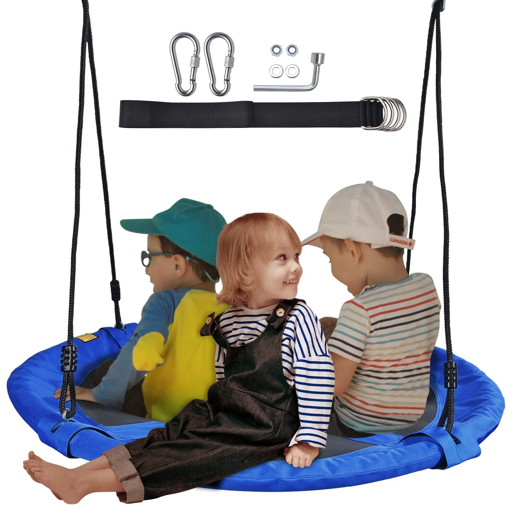 Weight Capacity 40" Flying Saucer Swing for Kids Outdoor Swings Blue