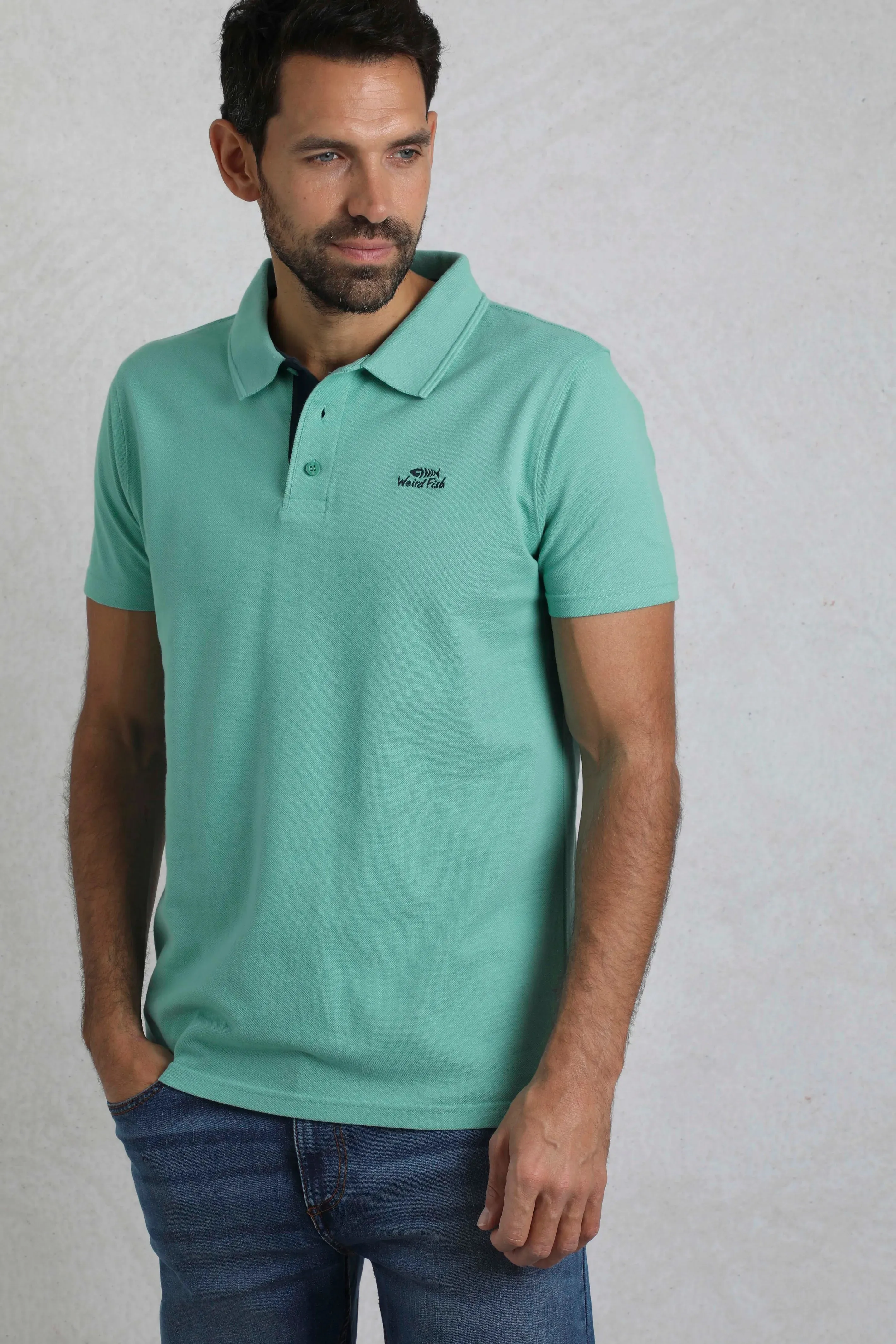 Weird Fish L Aquamarine Organic Pique Polo Shirt - 202773