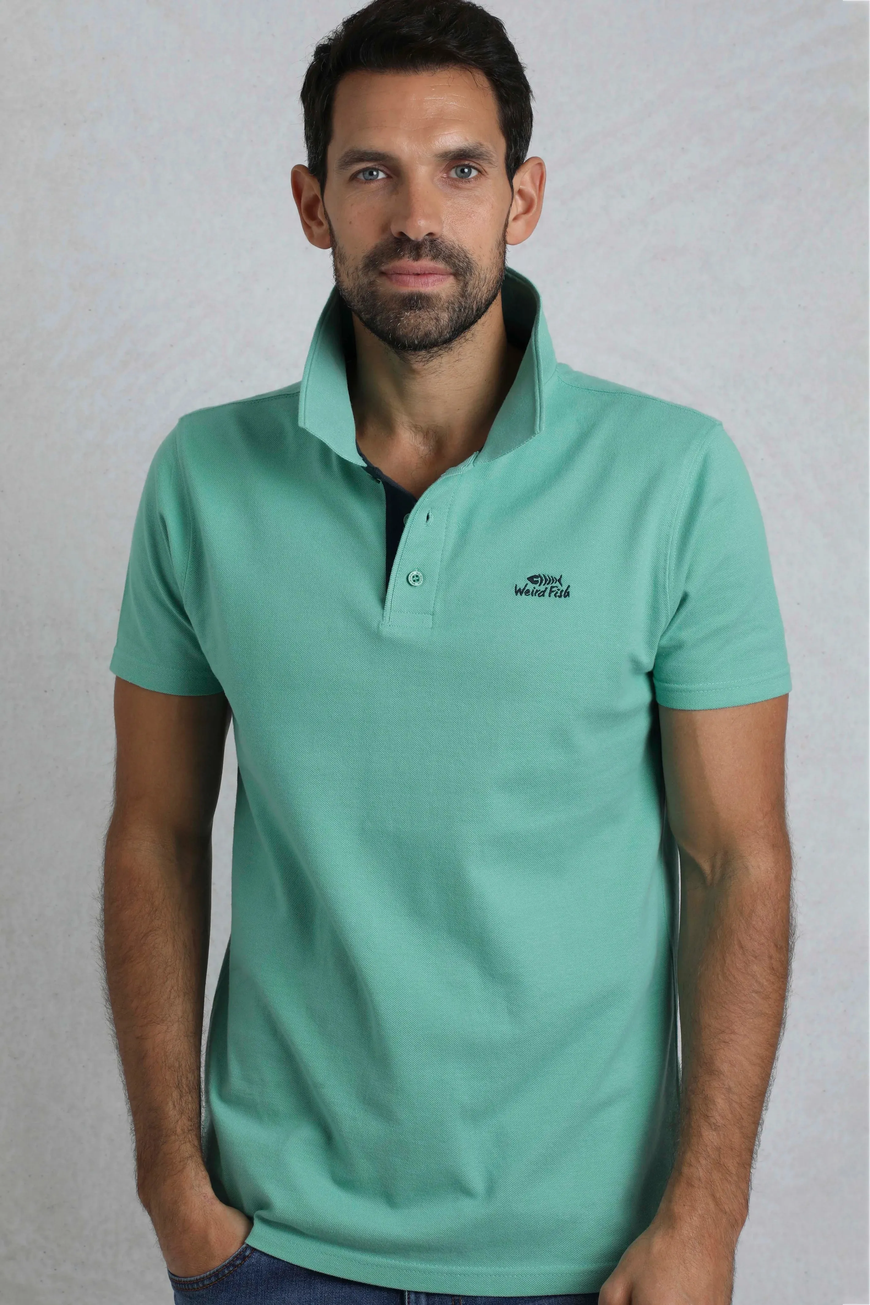 Weird Fish L Aquamarine Organic Pique Polo Shirt - 202773