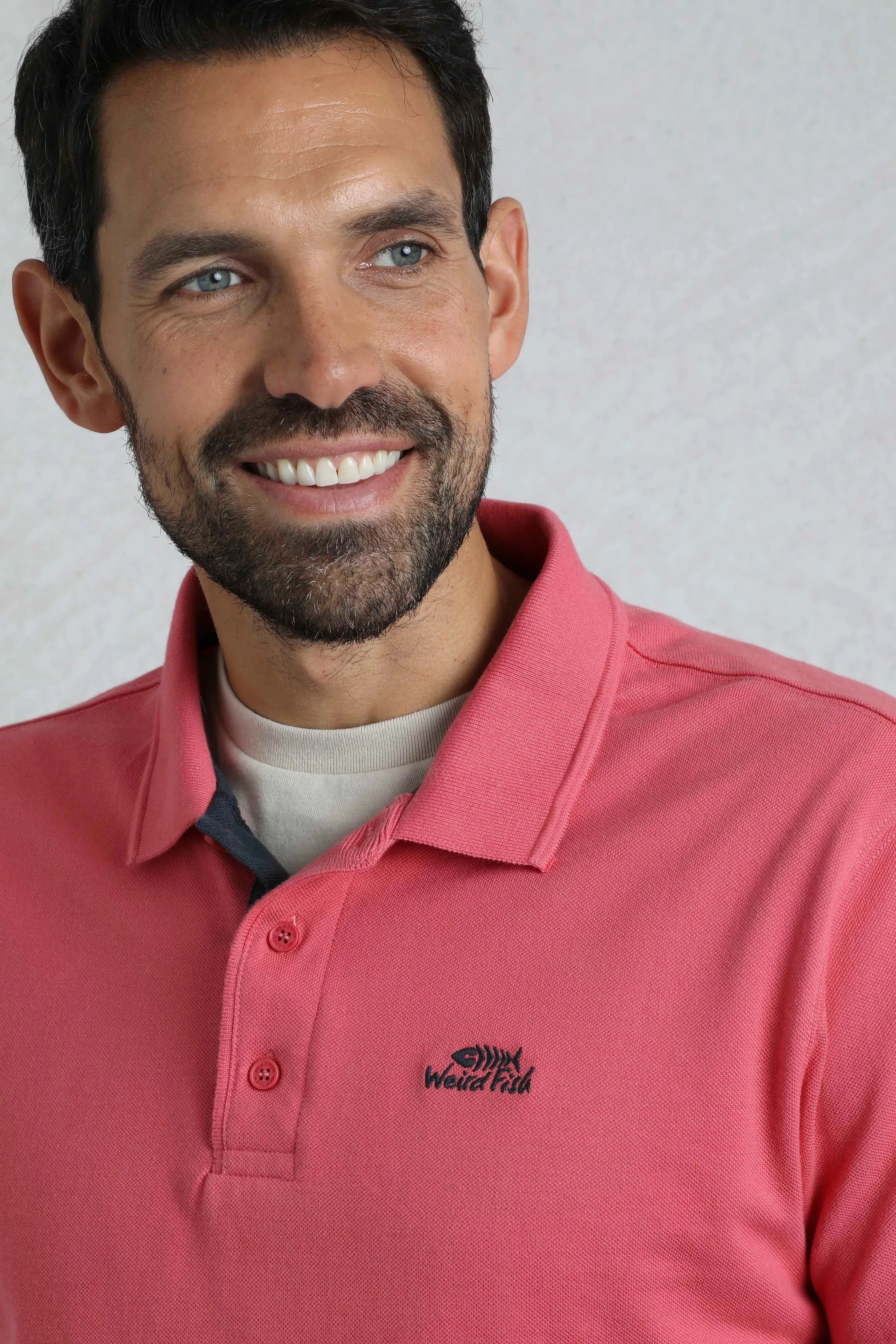 Weird Fish L Dark Pink Organic Pique Polo Shirt - 202773