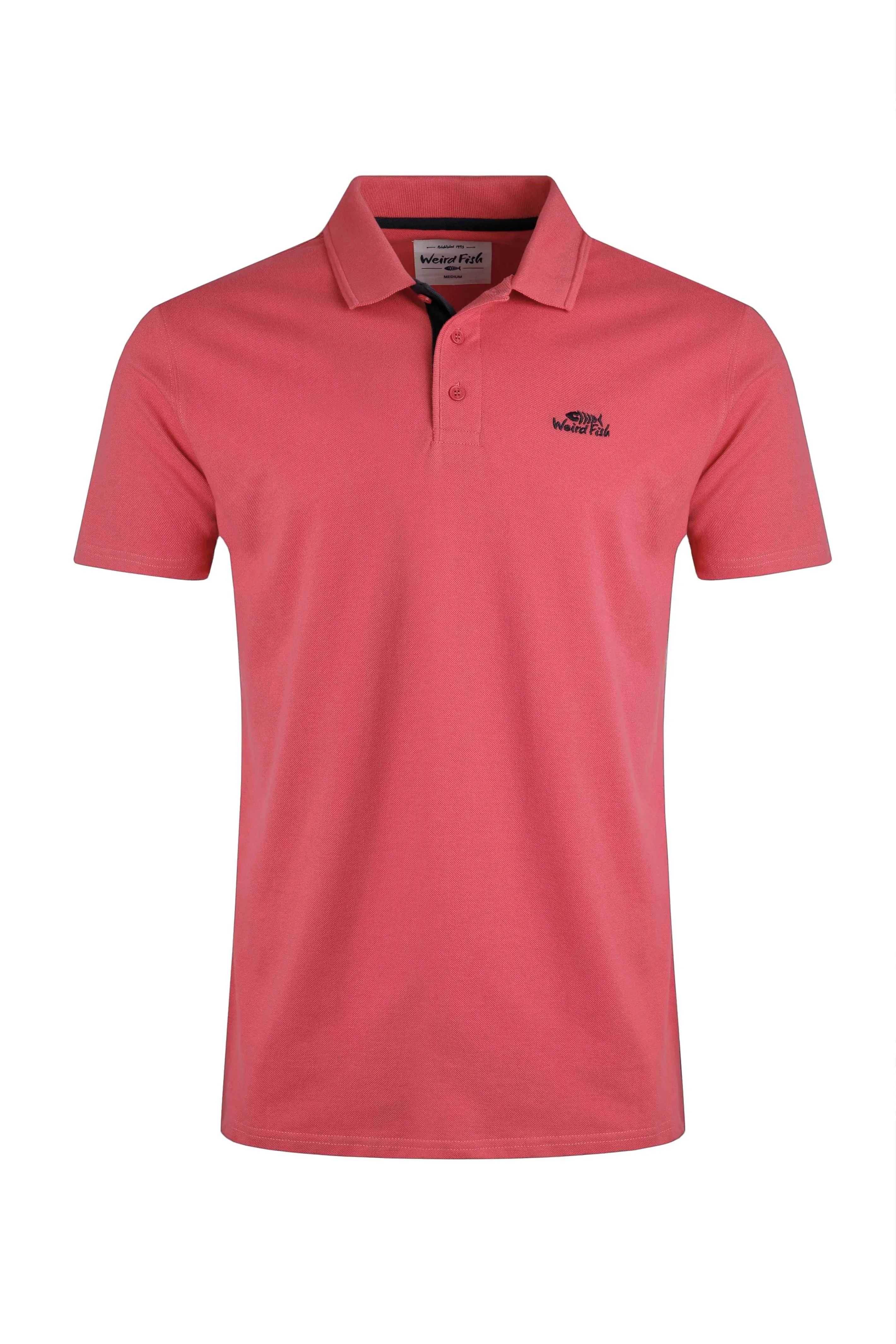 Weird Fish L Dark Pink Organic Pique Polo Shirt - 202773
