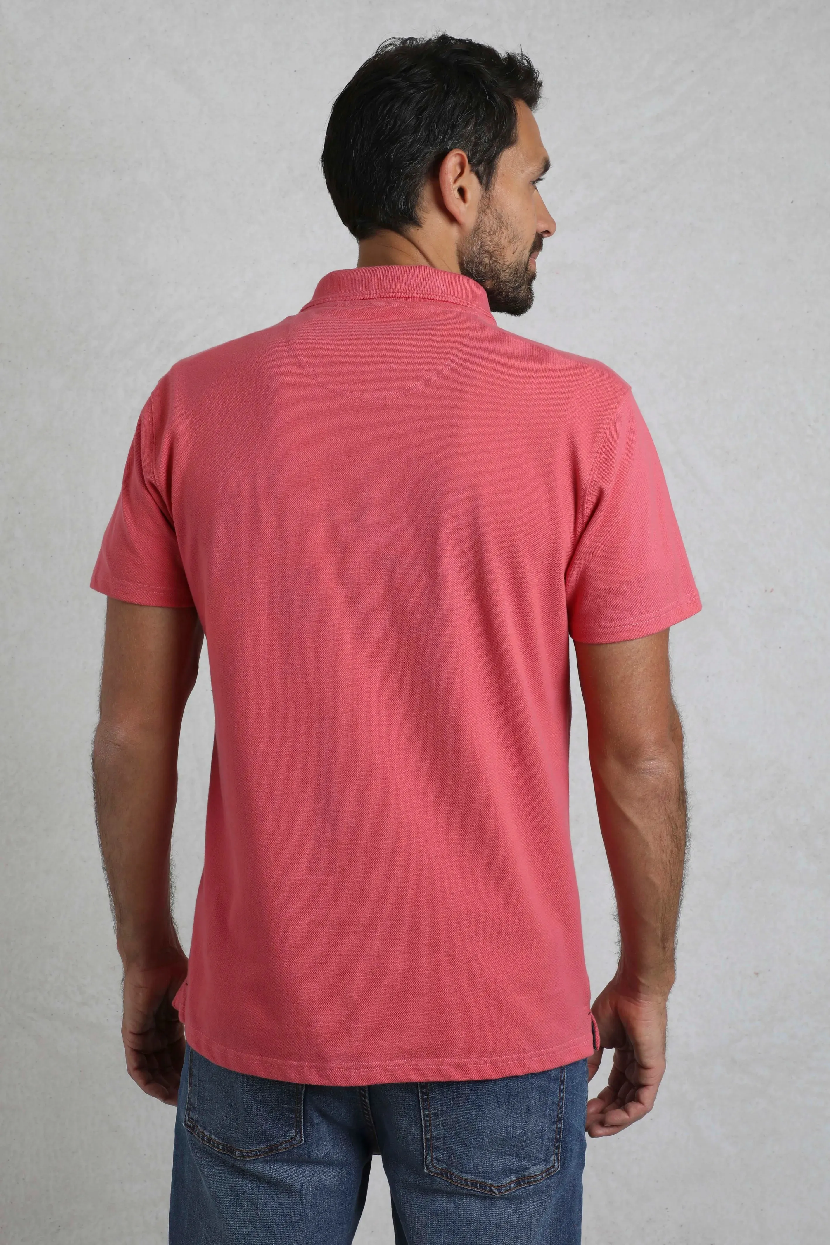 Weird Fish L Dark Pink Organic Pique Polo Shirt - 202773