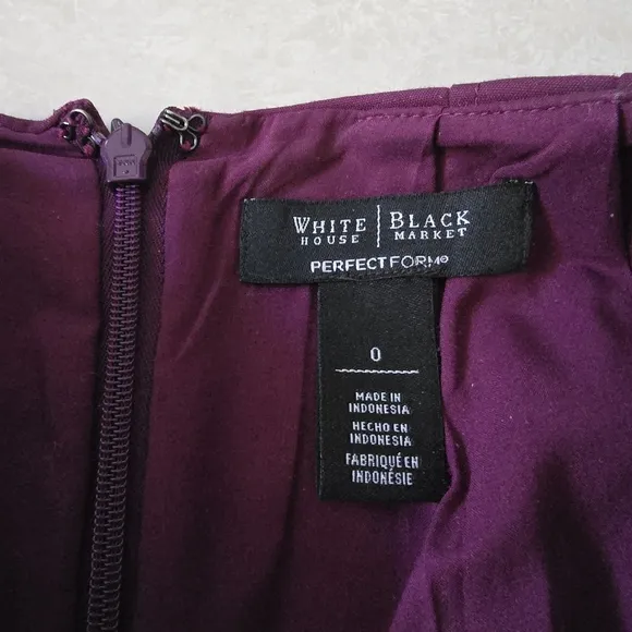 WHBM Perfect Form Fitted Pencil Skirt with Waist Darts - Plum - Size 0
