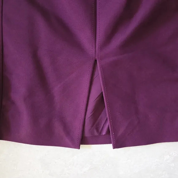 WHBM Perfect Form Fitted Pencil Skirt with Waist Darts - Plum - Size 0