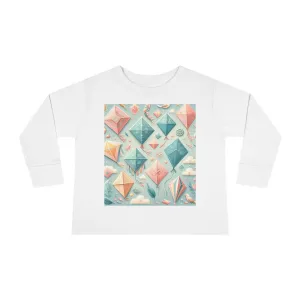 Whimsical Toddler Long Sleeve Tee with Colorful Kites Design