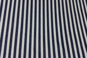 White and Navy Blue Stripe Patchwork / Craft Fabric SOLD OUT