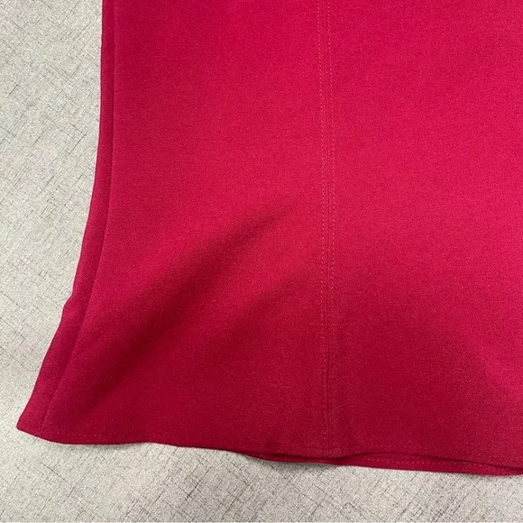 White House Black Market Flounce Hem Pencil Skirt Pink Red 8
