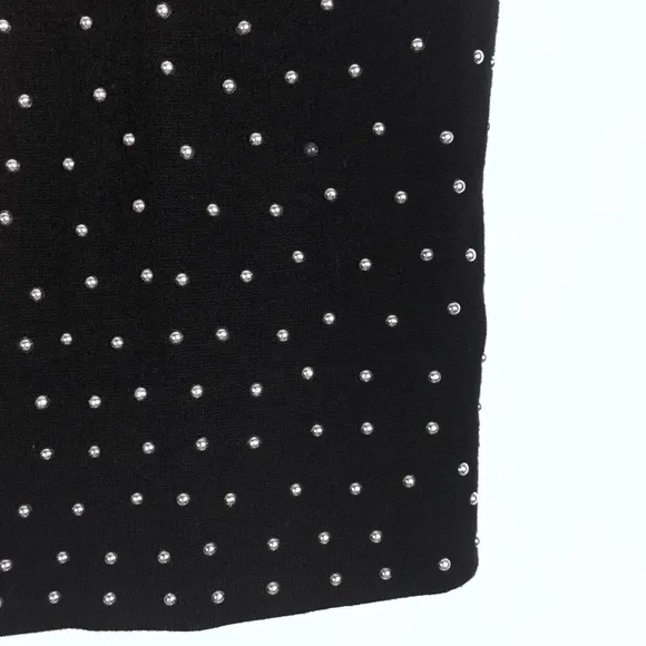 WHITE HOUSE BLACK MARKET Skirt Pencil Studs Ponte Minimalist Metallic Size 0