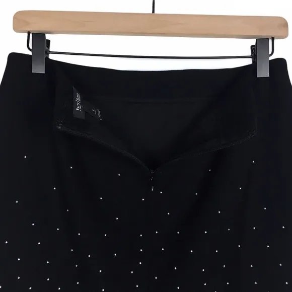 WHITE HOUSE BLACK MARKET Skirt Pencil Studs Ponte Minimalist Metallic Size 0