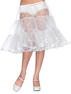 White Knee Length Petticoat Accessory