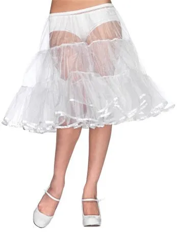White Knee Length Petticoat Accessory