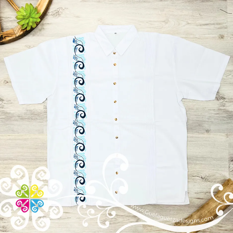 White Plumeado - Embroider Men Shirt