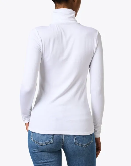 White Stretch Turtleneck Top
