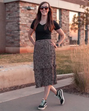 Wild Leopard Skirt - Brown