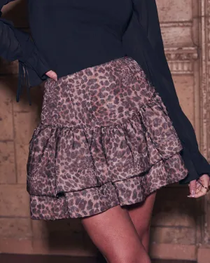 Wildly Yours Leopard Organza Mini Skirt