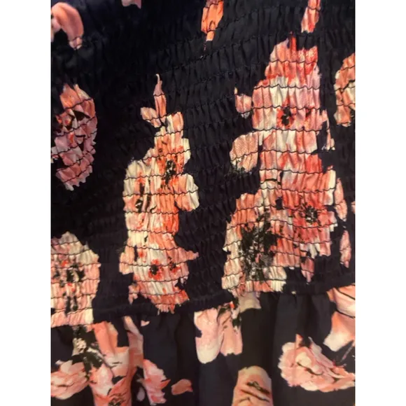 Women's Band of Gypsies Floral Maxi Dress Size L Black &amp; Pink
