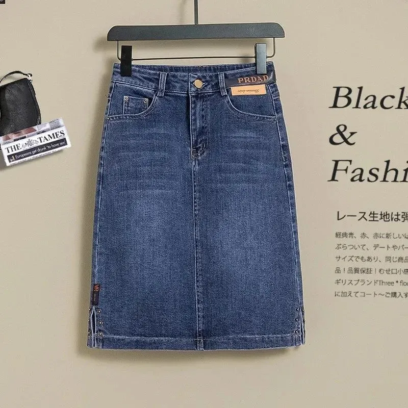 Women's Denim Skirts Spring Summer High-waisted Jeans Skirts