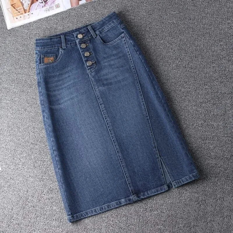 Women's Denim Skirts Spring Summer High-waisted Jeans Skirts