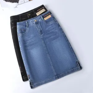 Women's Denim Skirts Spring Summer High-waisted Jeans Skirts