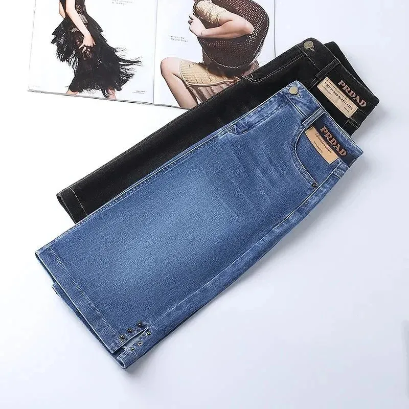 Women's Denim Skirts Spring Summer High-waisted Jeans Skirts
