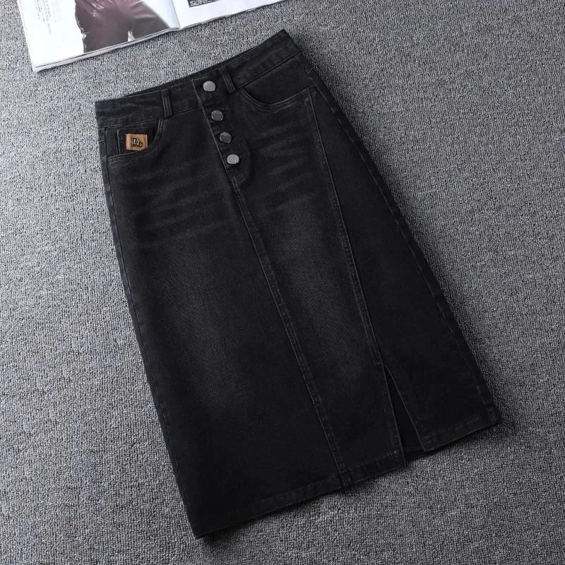 Women's Denim Skirts Spring Summer High-waisted Jeans Skirts