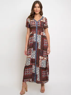 WOMEN'S FLORAL PRINT MAXI DRESS