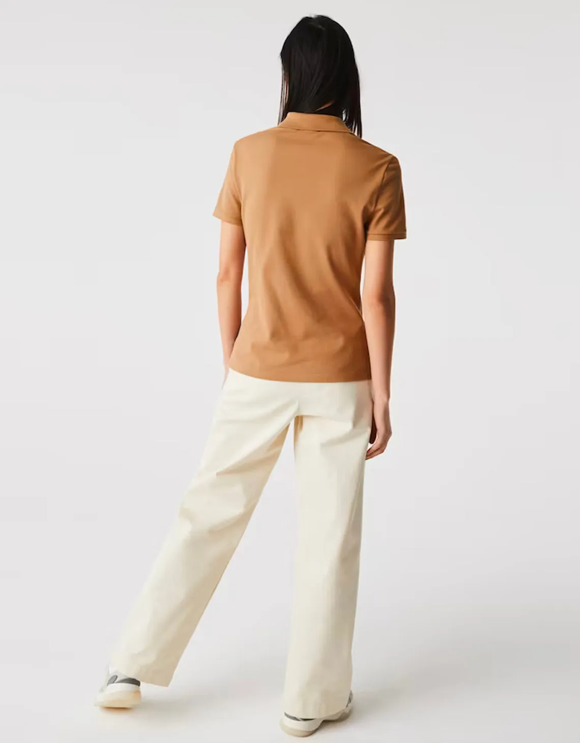 Women's Slim Fit Stretch Cotton Piqué Polo Beige
