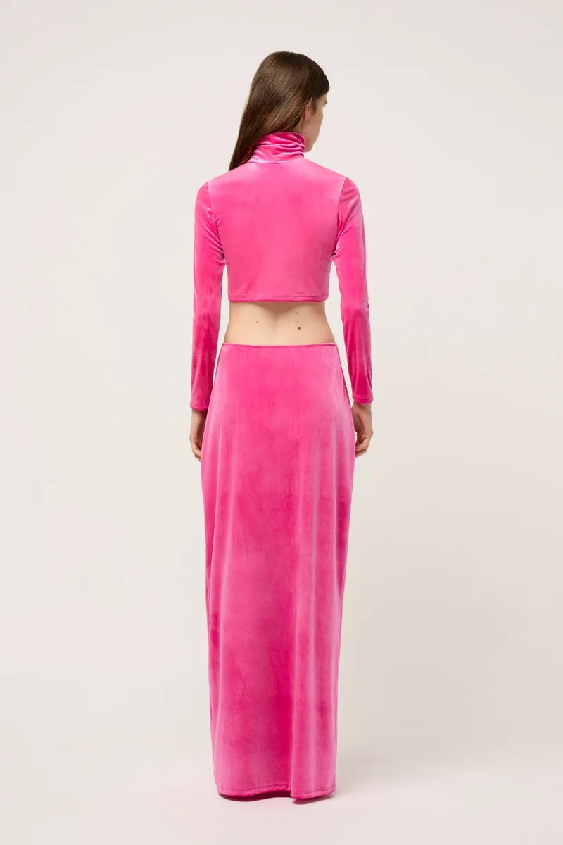 WOMENS VELVET MAXI SKIRT