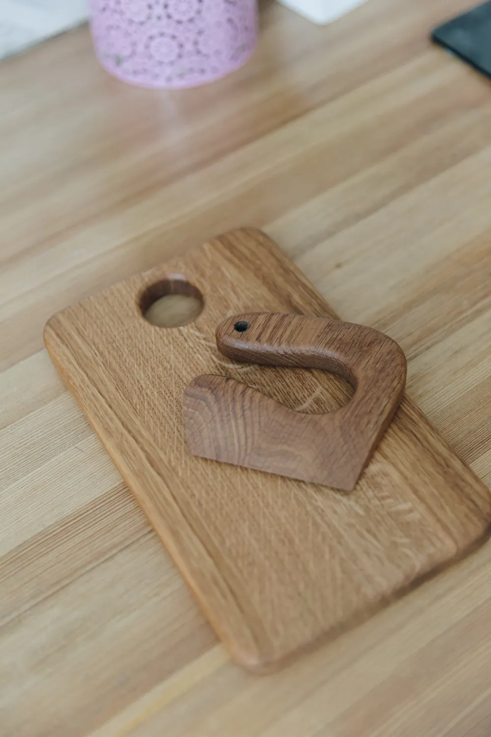 Wooden Safe Knife for Kids, Montessori Toddler Knife, Oak Wood