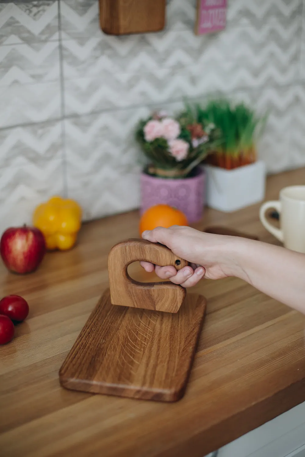 Wooden Safe Knife for Kids, Montessori Toddler Knife, Oak Wood