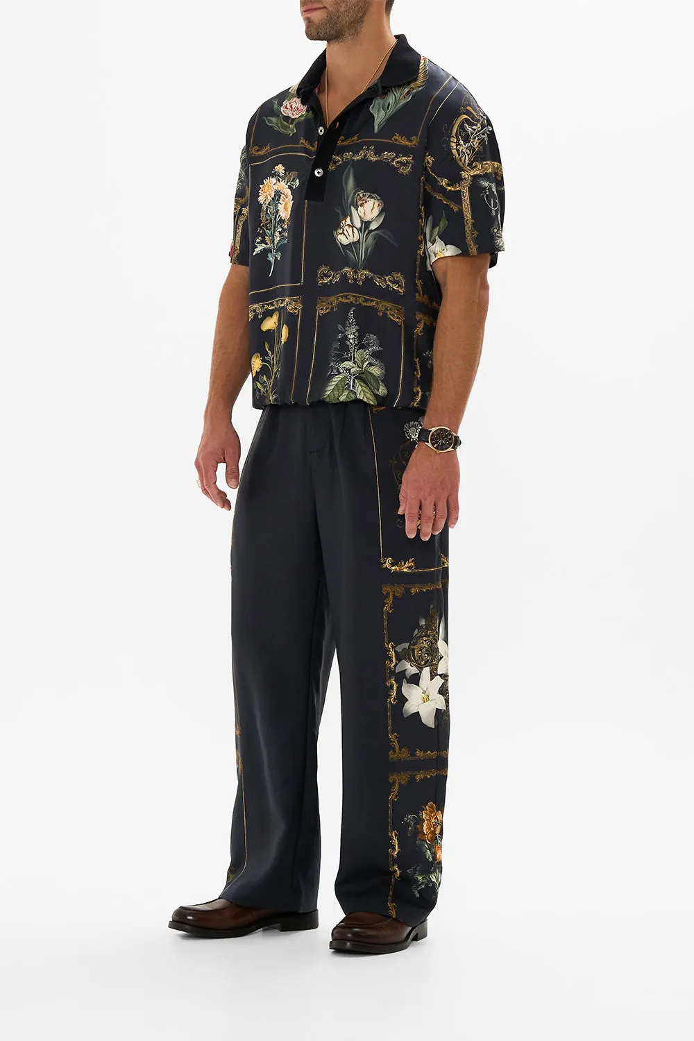 WOVEN SHORT SLEEVE POLO SHIRT MAGIC IN THE MANUSCRIPTS