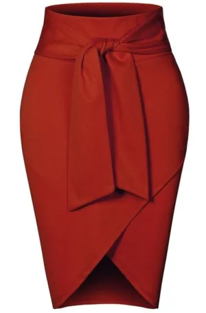 Wrap Tie Pencil Skirt