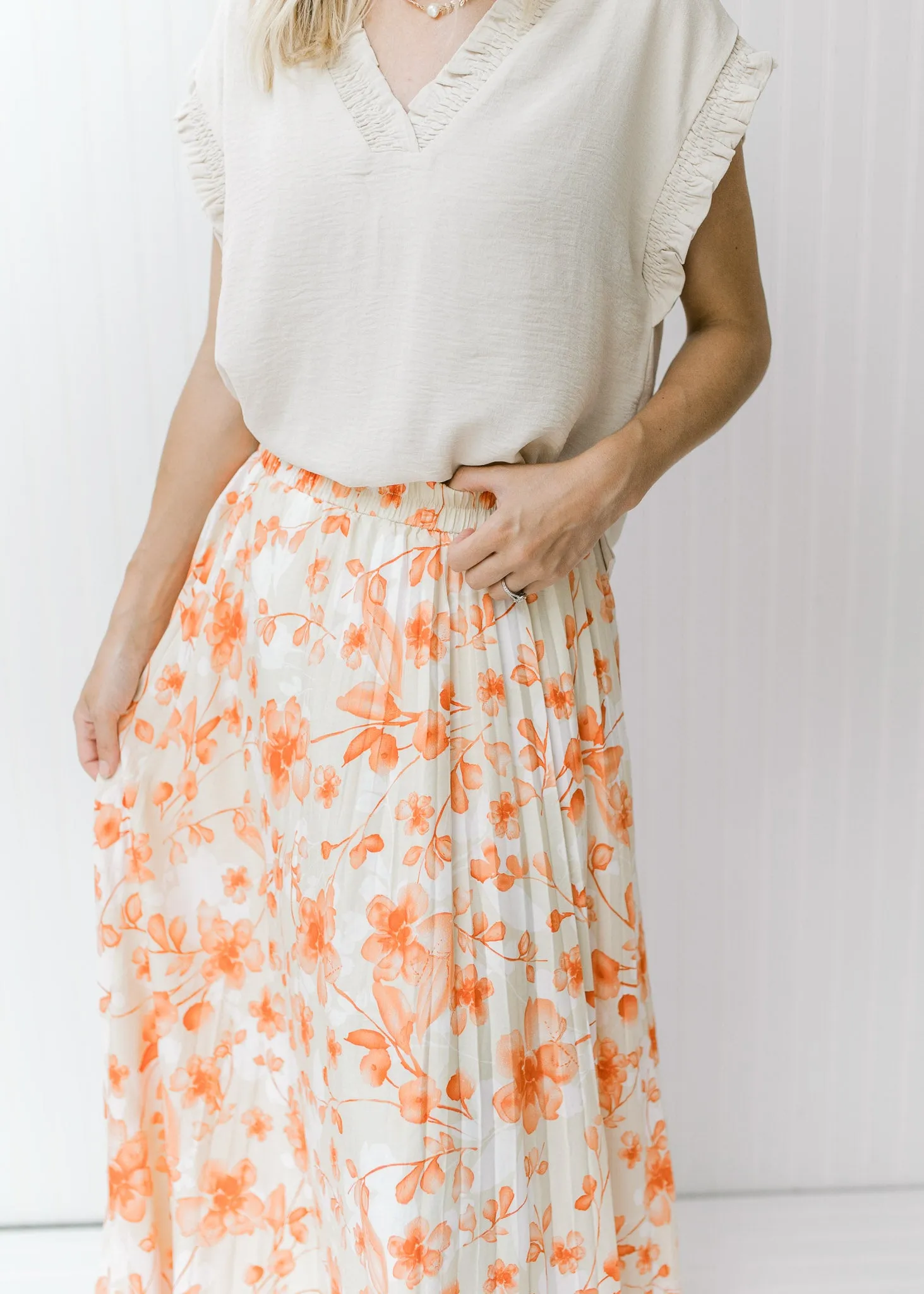X Peaches and Cream Floral Skirt