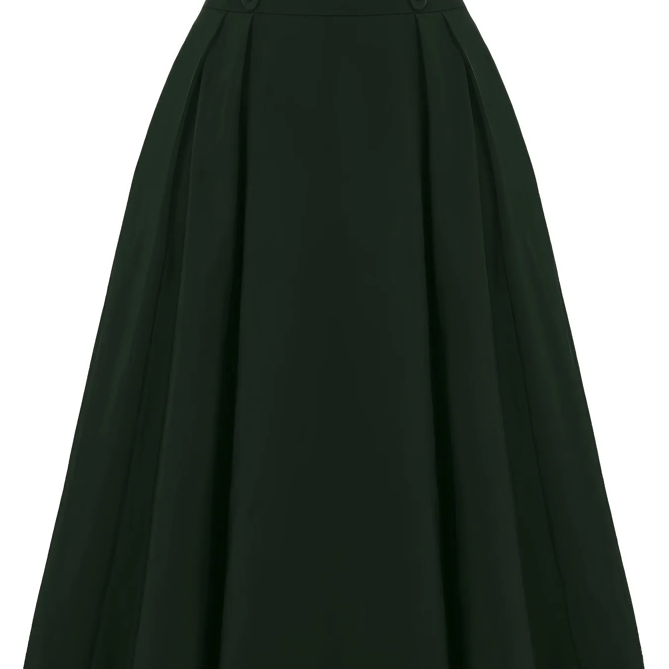 xieyinshe Versatile Solid Pleated Skirts, Vintage Button Front High Waist Skirts, Women's Clothing
