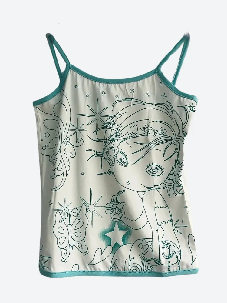 Y2K Anime Girl Top